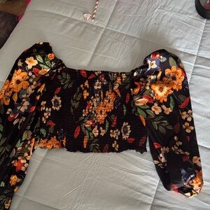 Floral Smocked Puff Sleeve Blouse